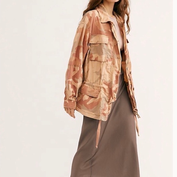 FREE PEOPLE Lead The Way Camo Jacket 🧥 | Longline Utility Grunge - Picture 8 of 16